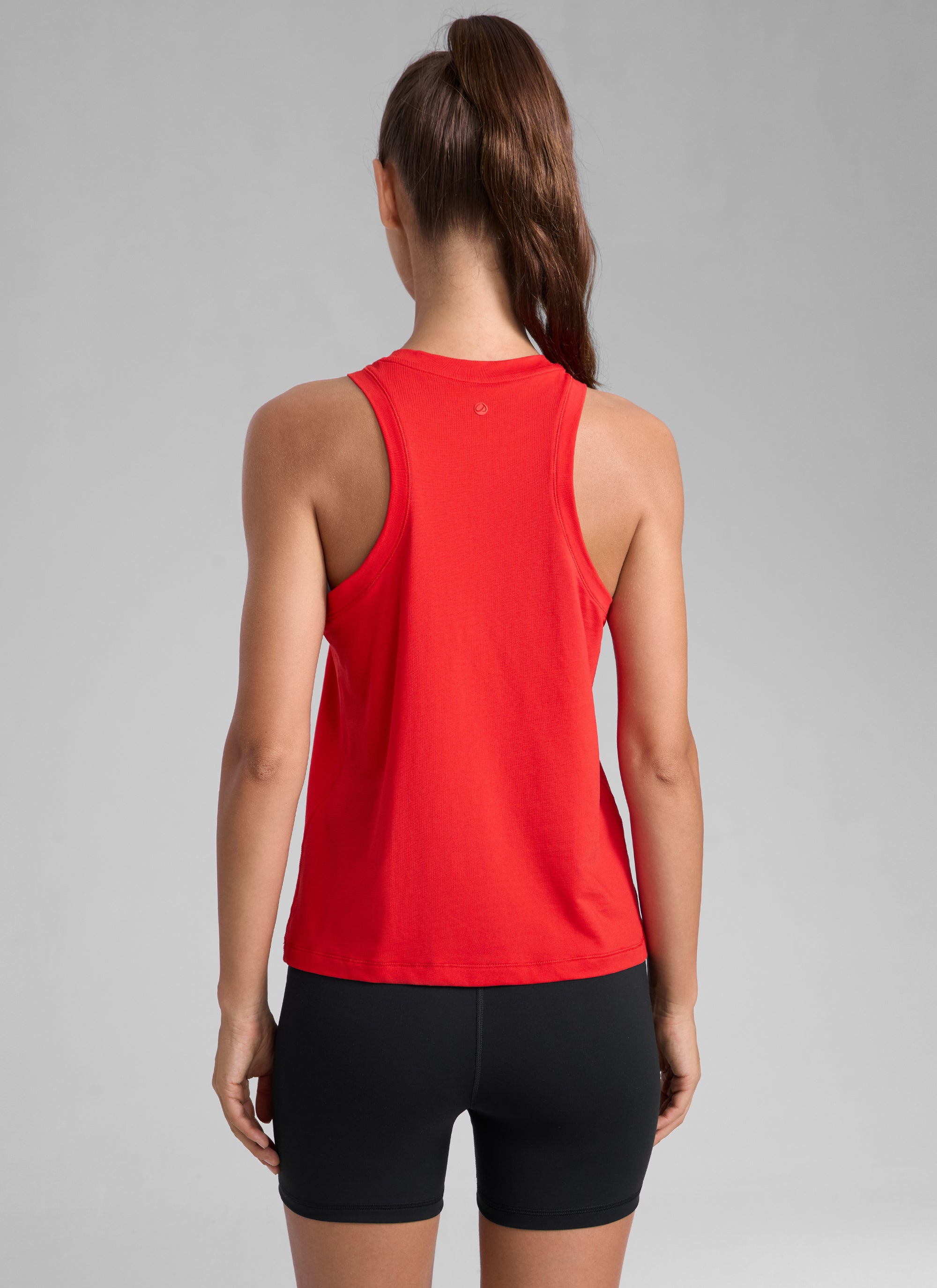 CRZ YOGA Women Workout Casual Poly Cotton-Blend Racerback Tank Tops Deep Red