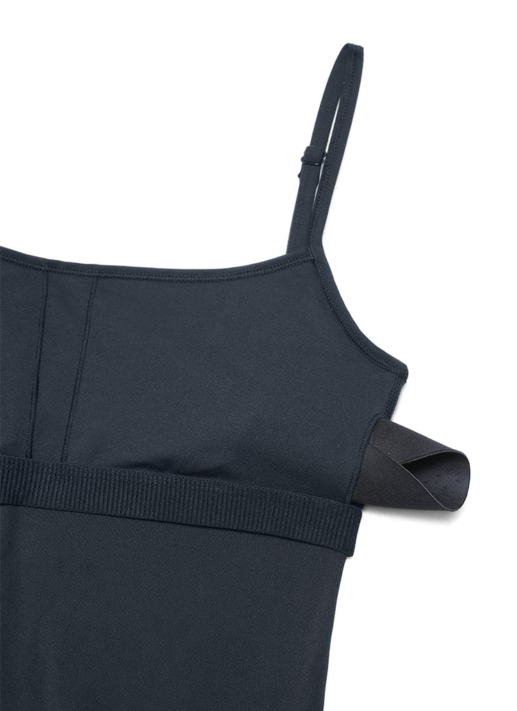 CRZ YOGA Women's Yoga Tight Fit Jumpsuits Build-in Bra Bodysuits True Navy