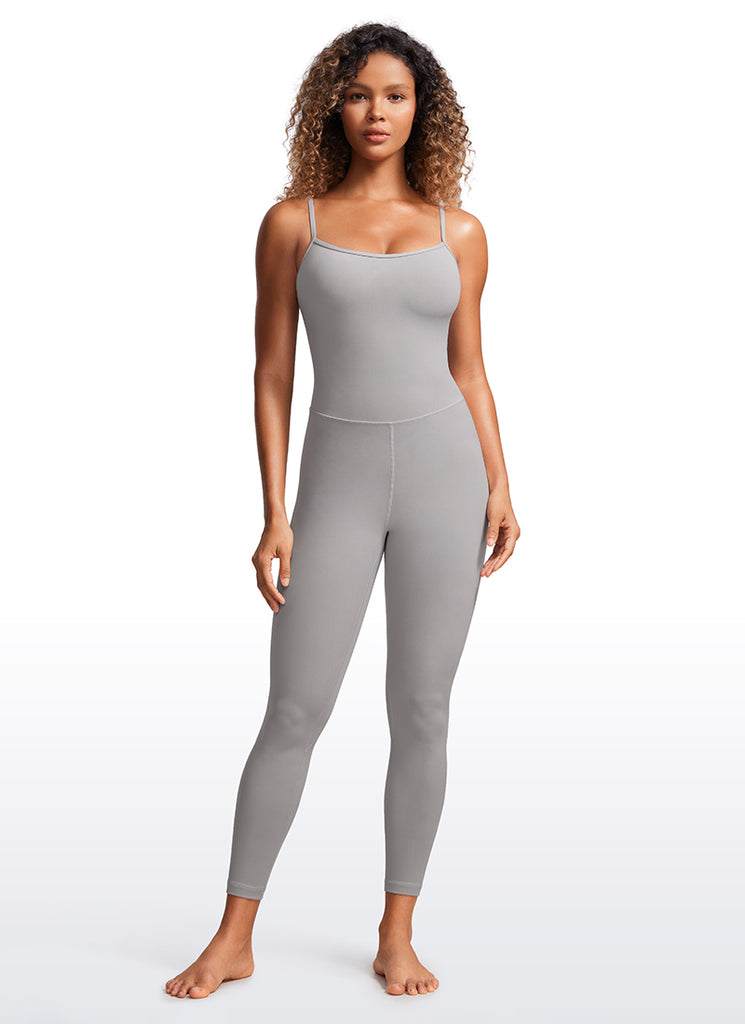 CRZ YOGA Women's Yoga Tight Fit Jumpsuits Build-in Bra Bodysuits True Navy