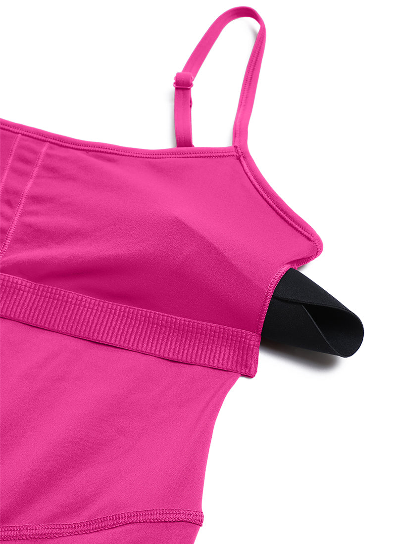 CRZ YOGA Women's Yoga Tight Fit Romper Shorts Bodysuit Jumpsuits Hibiscus Purple @model_info:NEW