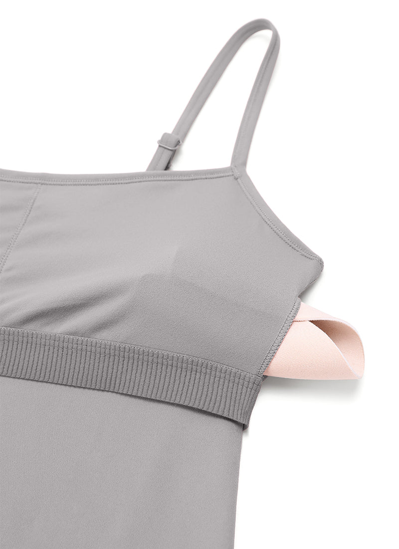 CRZ YOGA Women's Yoga Tight Fit Flare Jumpsuits Build-in Bra Bodysuits Gull Gray @model_info:NEW