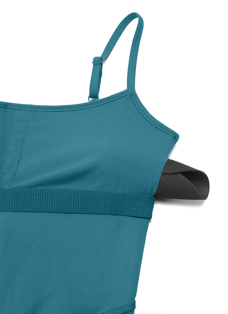 CRZ YOGA Women's Yoga Tight Fit Flare Jumpsuits Build-in Bra Bodysuits Borealis Green @model_info:NEW