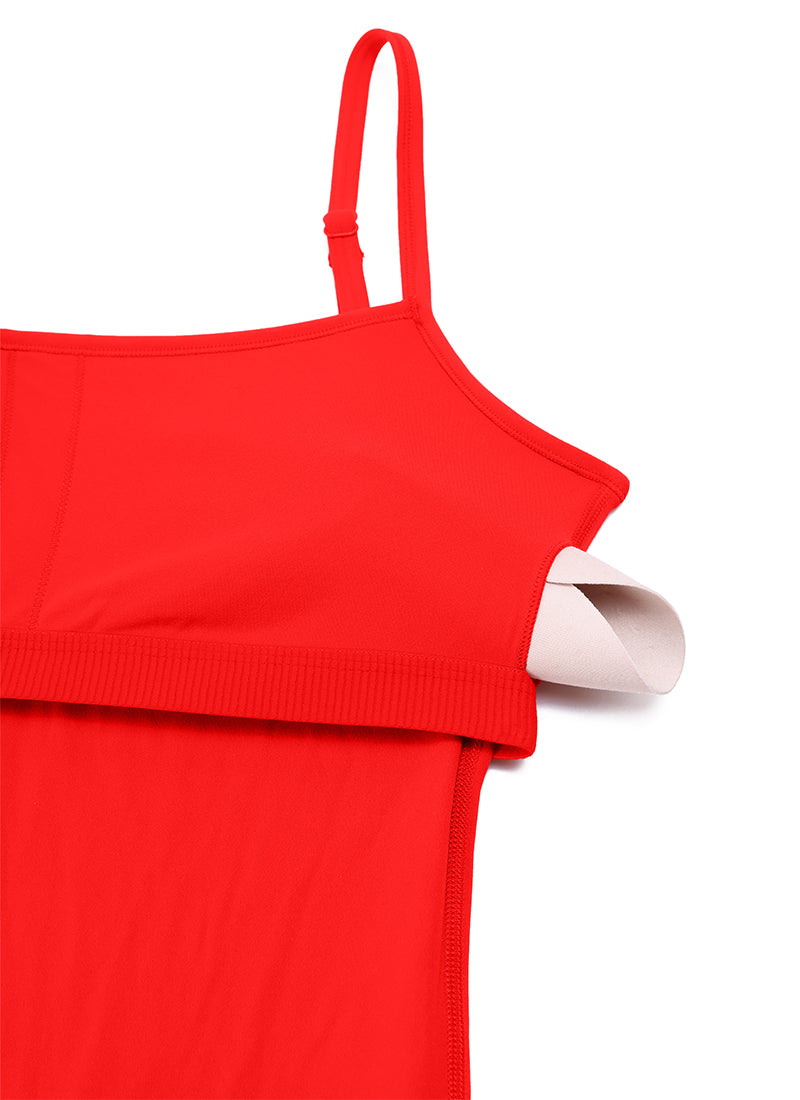 CRZ YOGA Women's Yoga Tight Fit Flare Jumpsuits Build-in Bra Bodysuits Dark Red @model_info:NEW