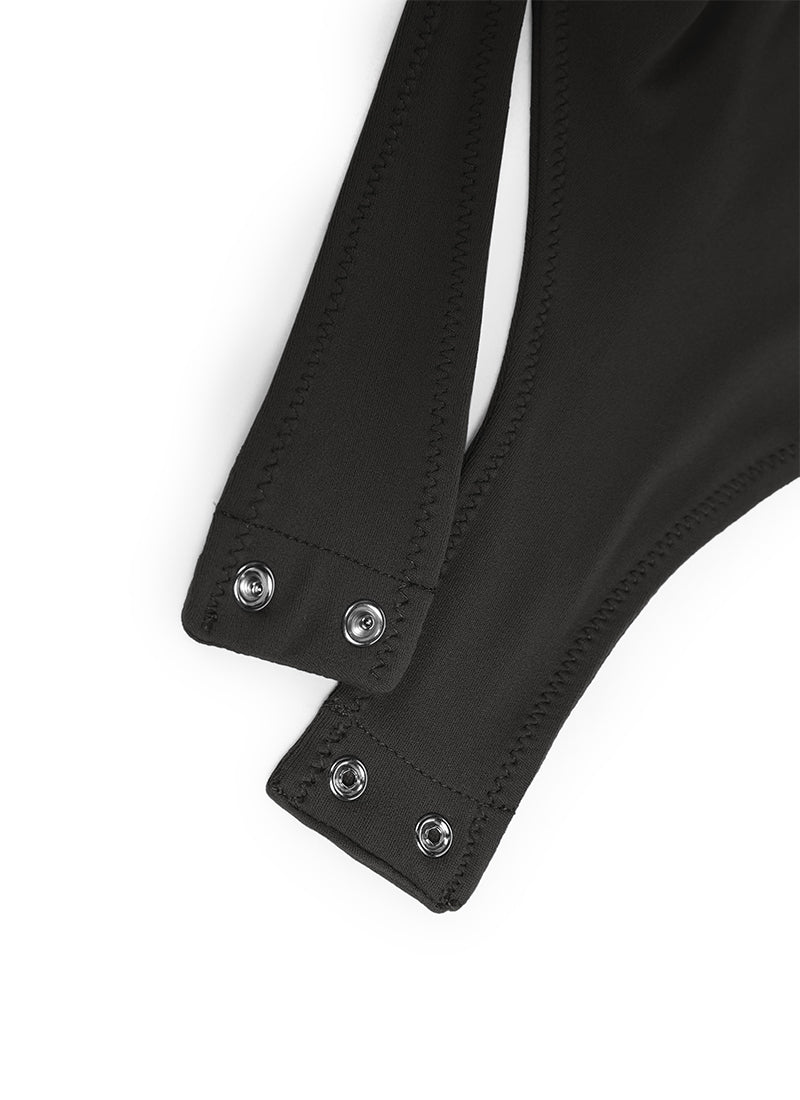 CRZ YOGA Women's Yoga Tight Fit High Neck Racerback Bodysuits Black @model_info:NEW