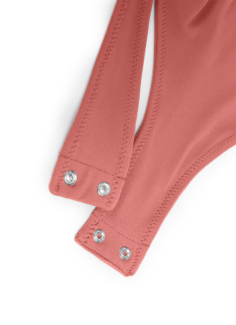 CRZ YOGA Women's Yoga Tight Fit Scoop Neck Short Sleeves Bodysuits Briar Rose @model_info:NEW