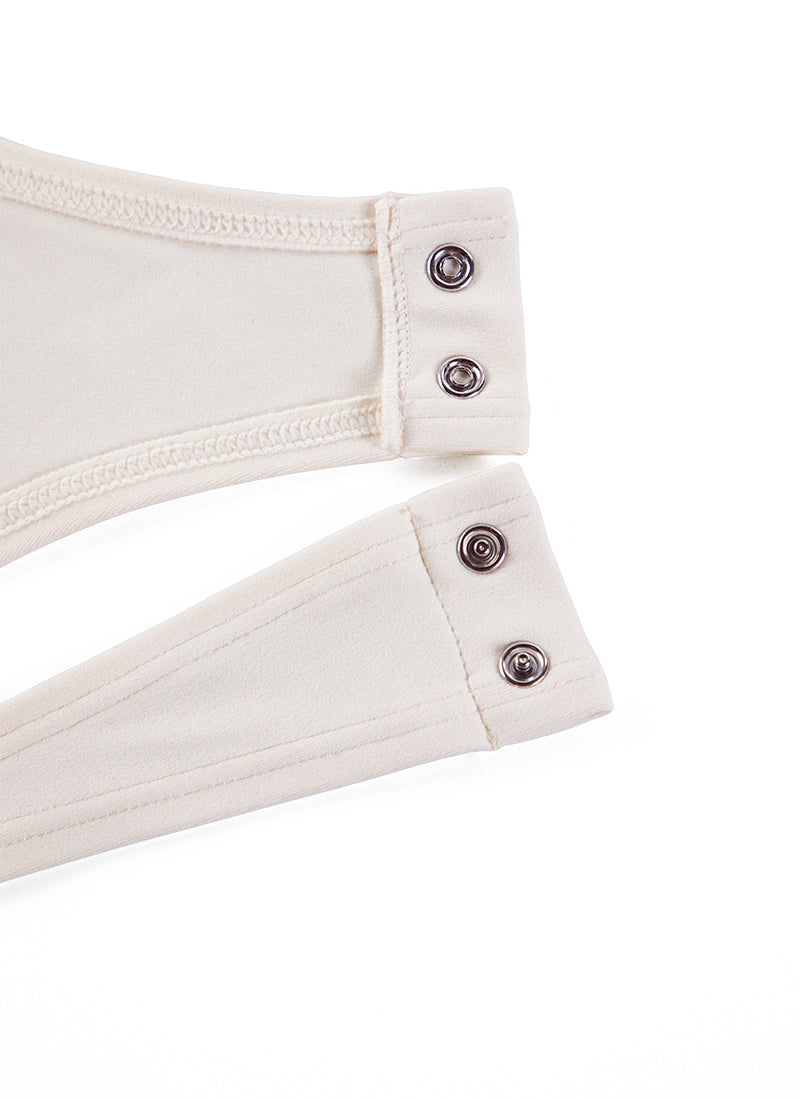 CRZ YOGA Women's Yoga Tight Fit Crew Neck Long Sleeves Bodysuits White Apricot @model_info:NEW