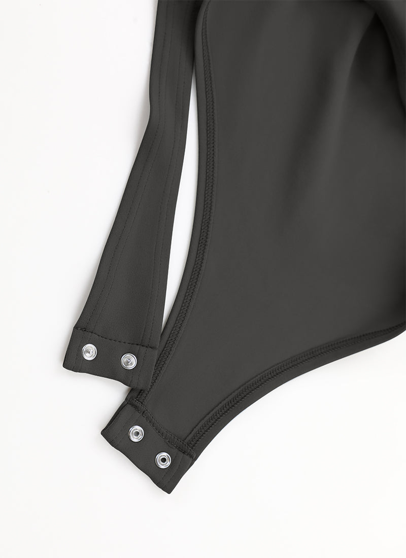CRZ YOGA Women's Yoga Tight Fit Square Neck Long Sleeves Bodysuits Black @model_info:NEW