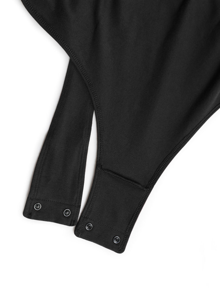 CRZ YOGA Women's Yoga Crew Neck Short Sleeves Bodysuits Black