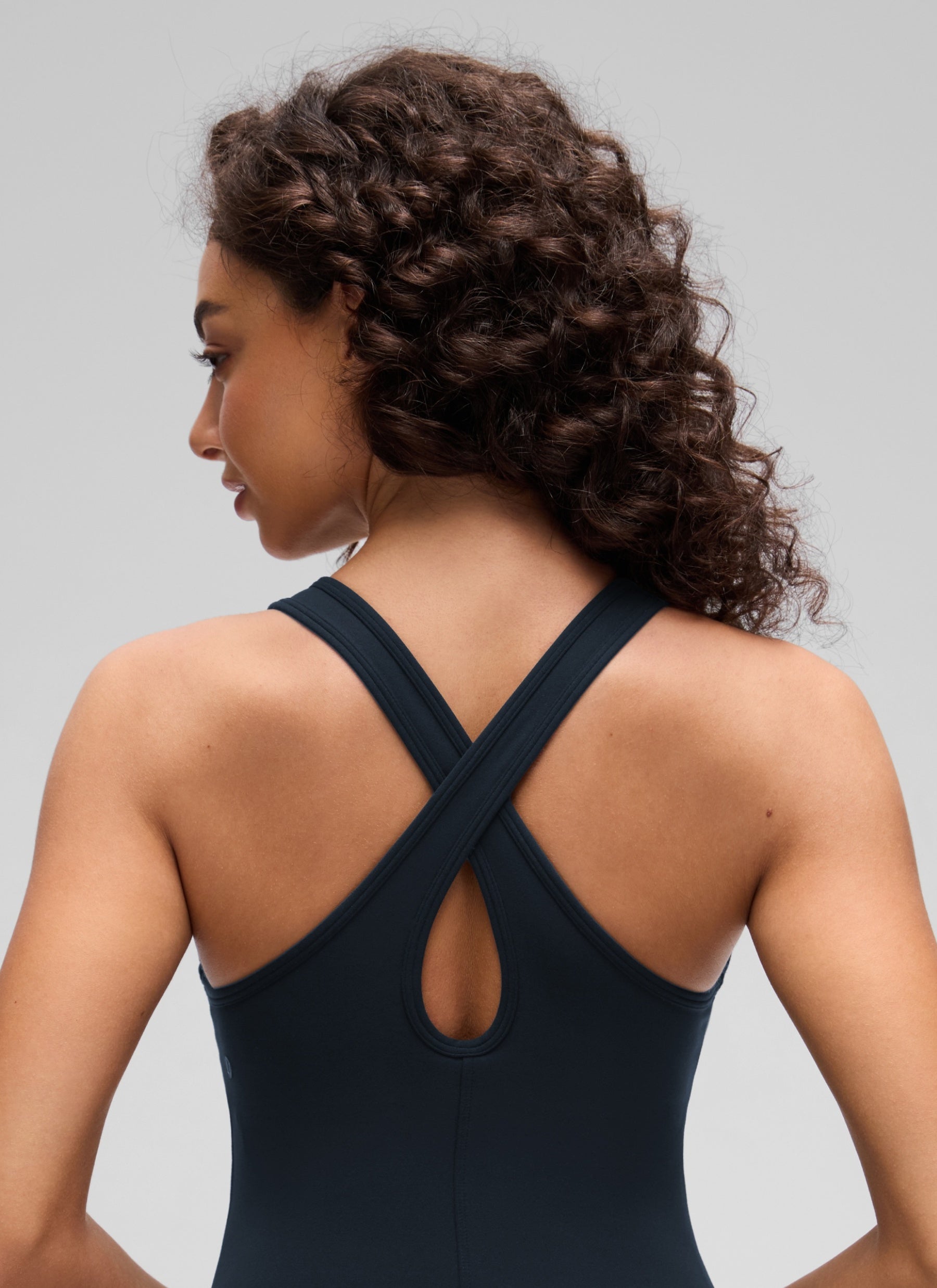 CRZ YOGA Women’s Butterluxe Casual Cross Back Slim Fit Dress True Navy @model_info:A
