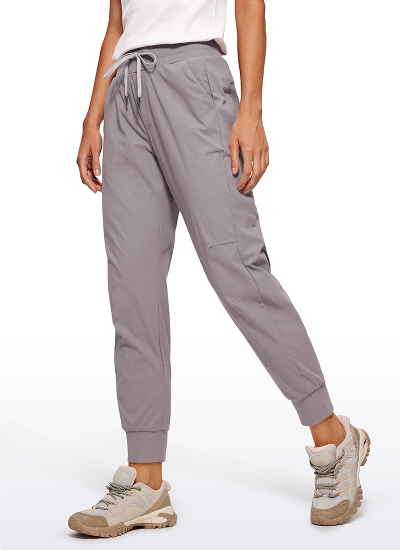 CRZ YOGA Women's Hiking Casual Relaxed Fit Ripstop Jogger Pockets 28'' Coconut milk White