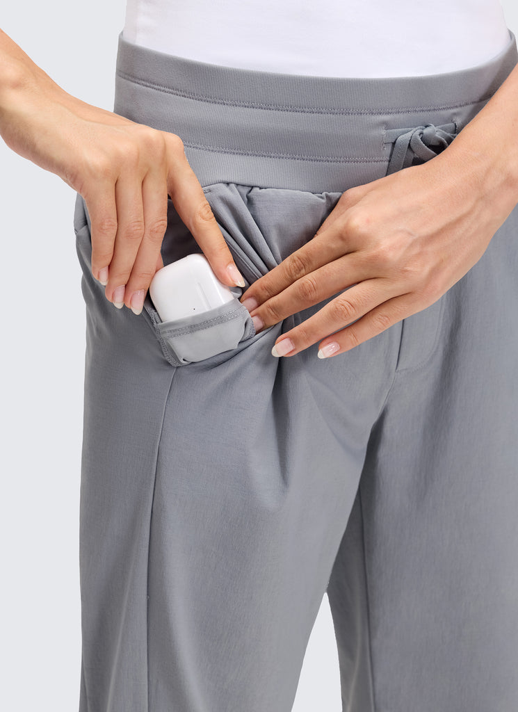 CRZ YOGA Women's Hiking Casual Relaxed Fit Ripstop Jogger Pockets 28'' Sparkle Blue