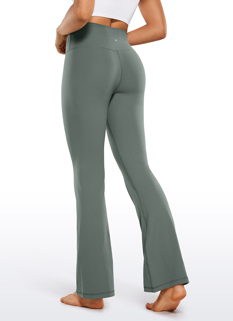 CRZ YOGA Women Butterluxe V Crossover High Waist Flare Leggings 31" Black Classic