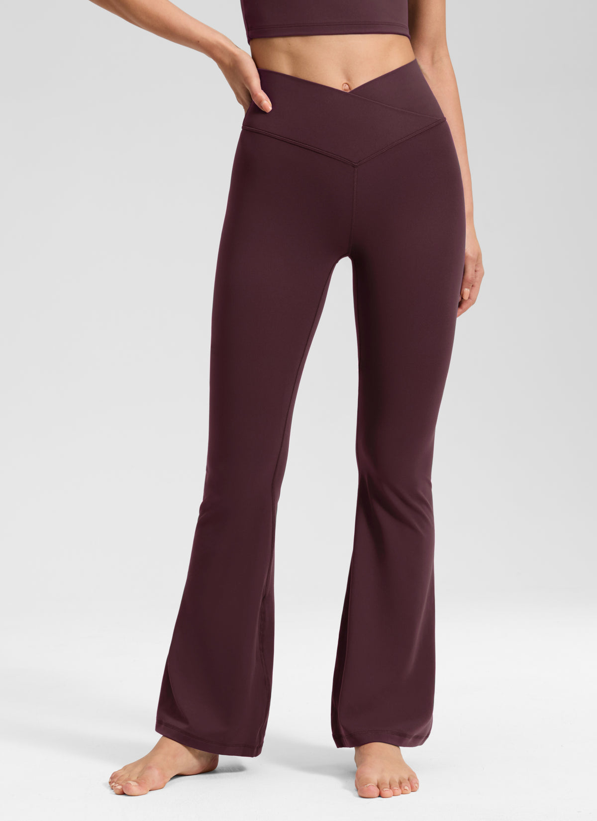 CRZ YOGA Women Butterluxe V Crossover High Waist Flare Leggings 31