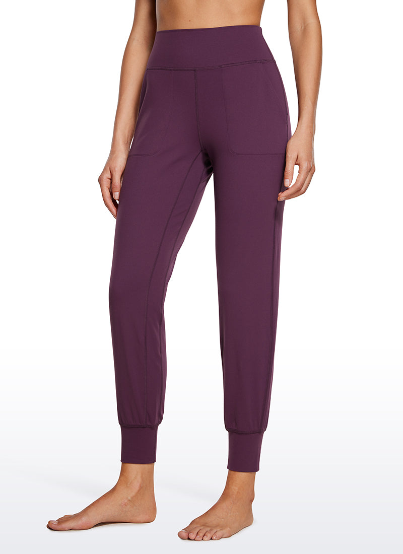 CRZ YOGA Women's Butterluxe High Rise Joggers Pants with Pockets 27'' Deep Purple