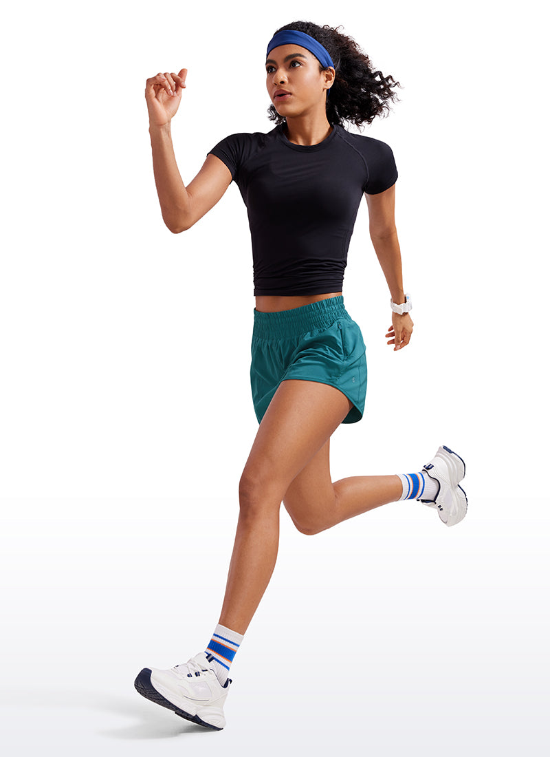 CRZ YOGA Women's Running Feathery-Fit High Rise Lined Shorts 2.5'' Lilac