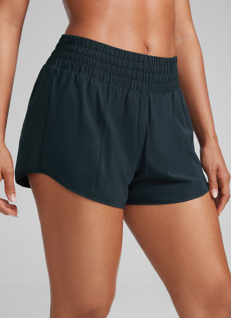 CRZ YOGA Women's Running Feathery-Fit High Rise Lined Shorts 2.5'' True Navy