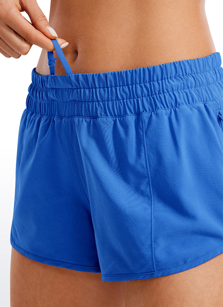 CRZ YOGA Women's Running Feathery-Fit Low Rise Lined Shorts 2.5'' Grey Sage