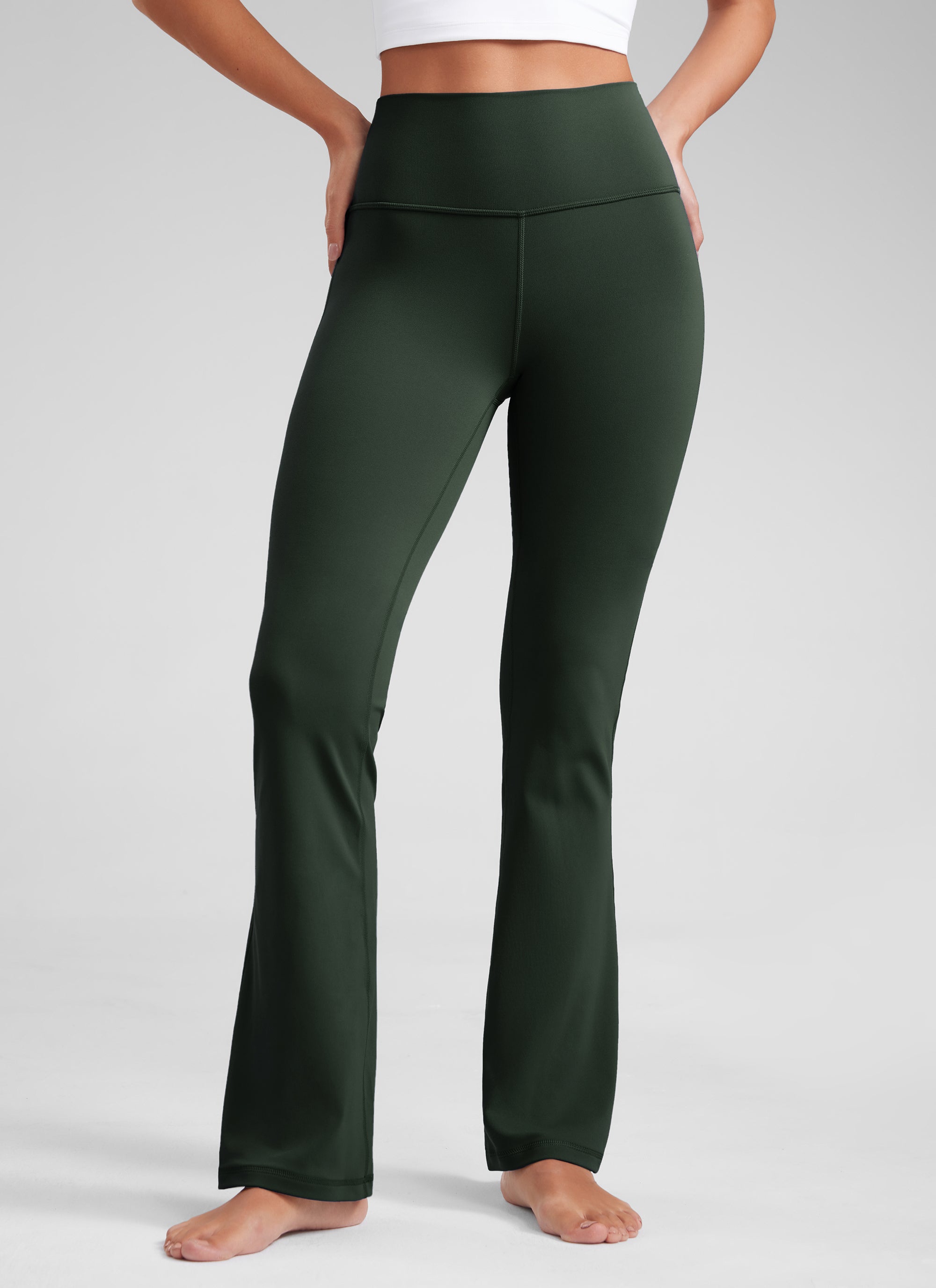 CRZ YOGA Women's Yoga High Waist Butterluxe Flare Pocket Leggings 29