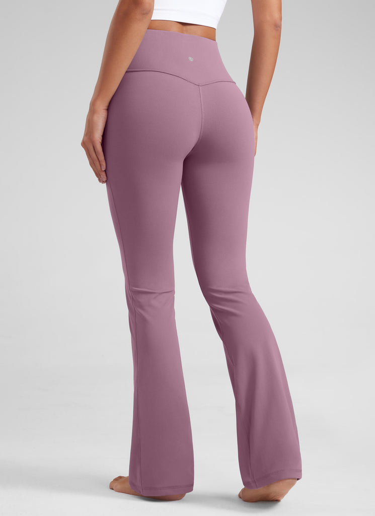 CRZ YOGA Women's Butterluxe High Waist Flare Leg Bootcut Leggings 32" Black Tie Dye Flowers