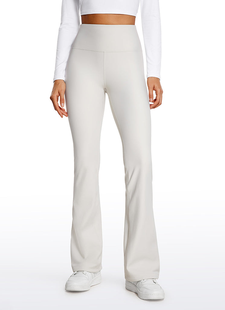 CRZ YOGA Womens Fleece Lined Flare Leggings 31" Light Army Green