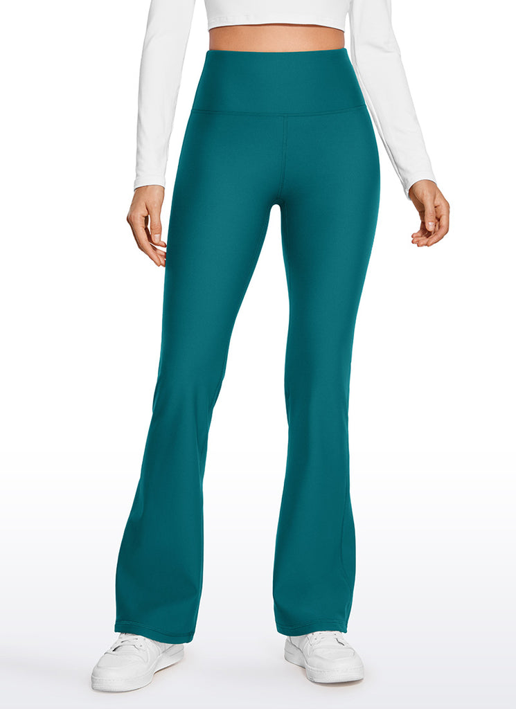 CRZ YOGA Womens Fleece Lined Flare Leggings 31" Milky White