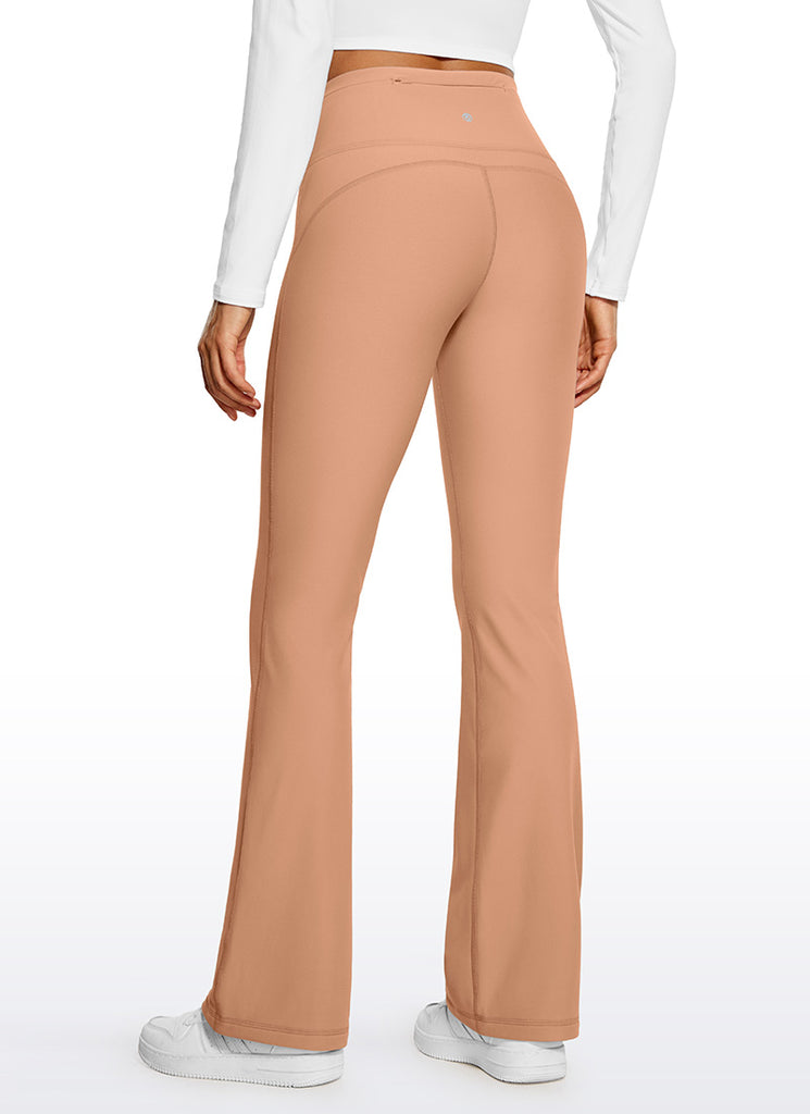 CRZ YOGA Womens Fleece Lined Flare Leggings 31" Sparkle Blue