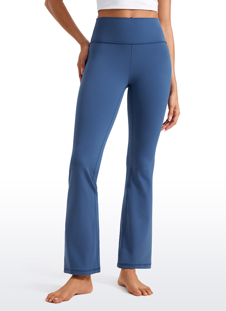 CRZ YOGA Women's Yoga High Waist Butterluxe Flare Pocket Leggings 29" Pitch Blue