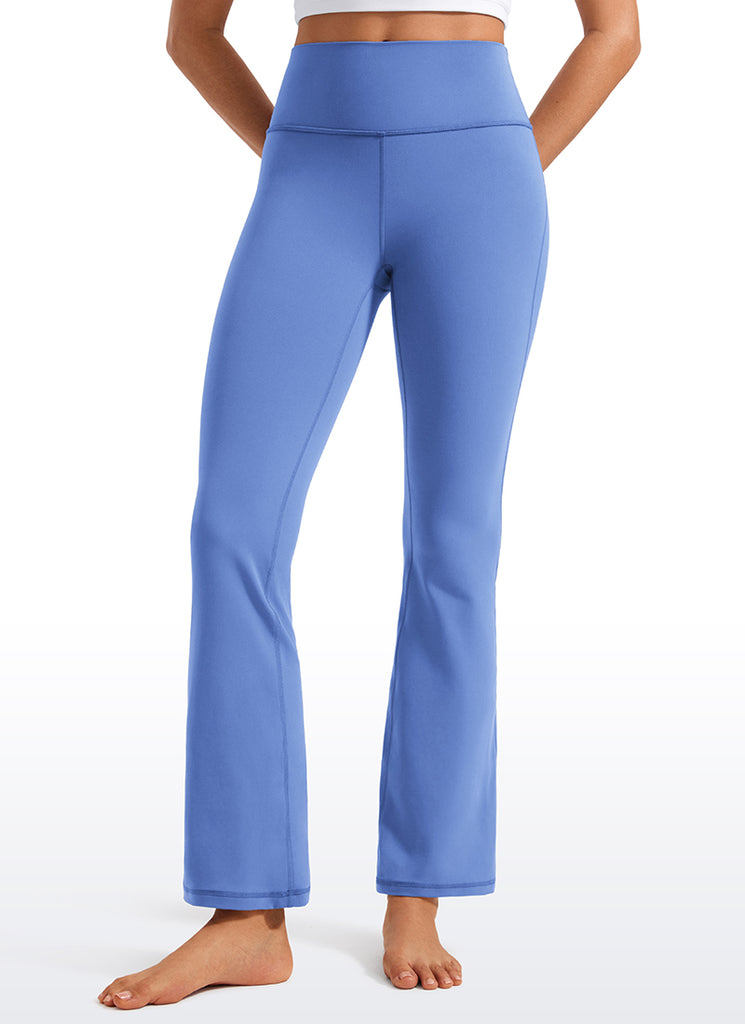 CRZ YOGA Women's Yoga High Waist Butterluxe Flare Pocket Leggings 29" Pitch Blue