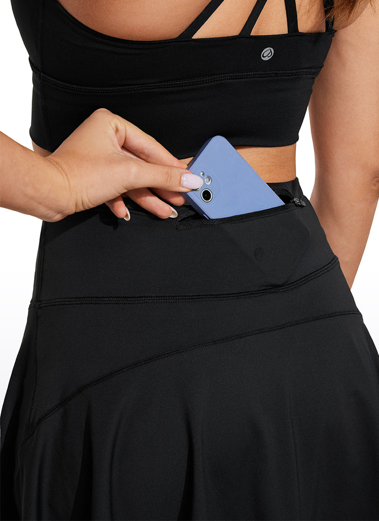 CRZ YOGA Women's Skort UPF 50+ Pleated High Rise Tennis Skirt 14'' Black