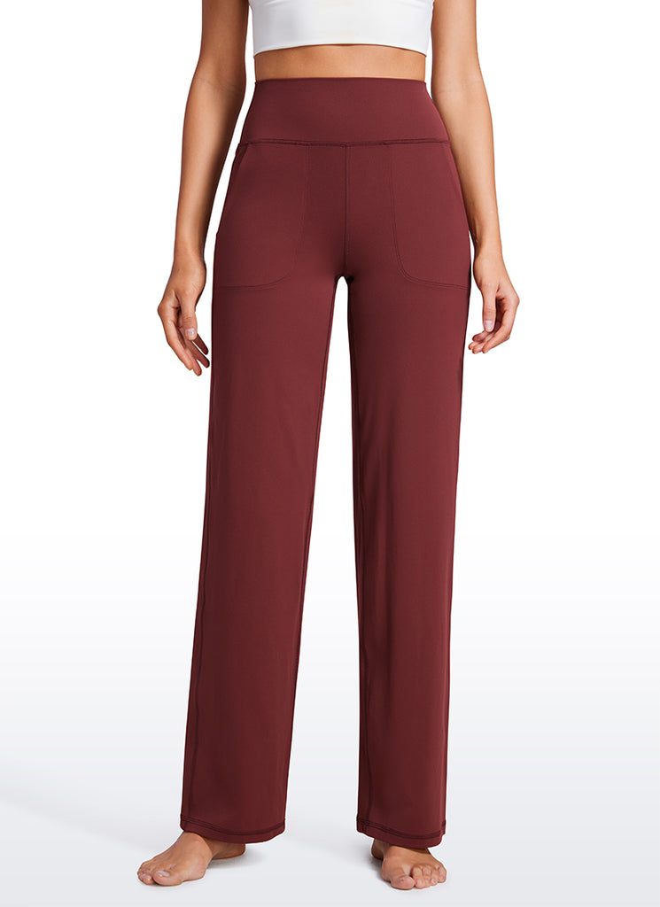 CRZ YOGA Women's Butterluxe High Rise Wide Leg Pants with Pockets 31'' Magenta Purple