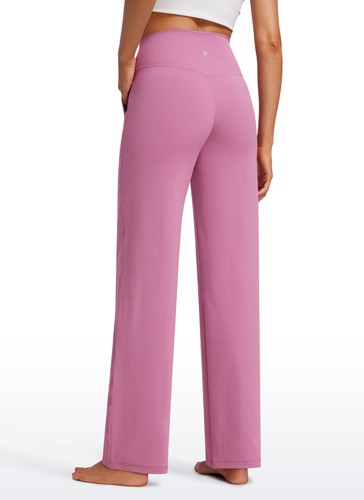 CRZ YOGA Women's Butterluxe High Rise Wide Leg Pants with Pockets 31'' Noctilucence Red