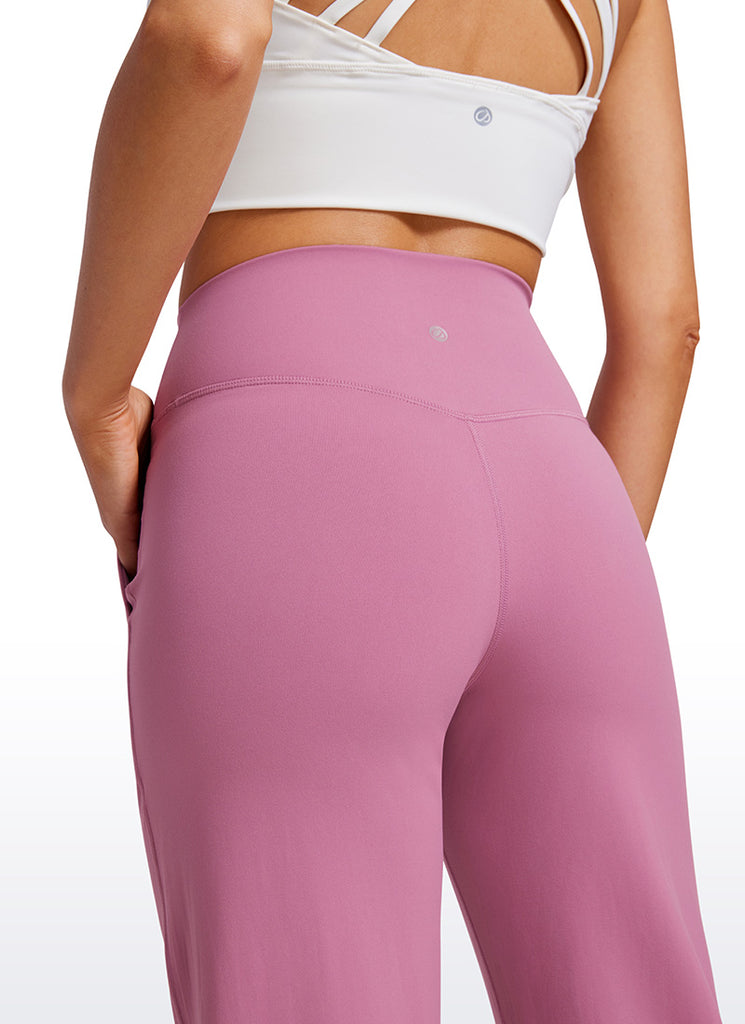 CRZ YOGA Women's Butterluxe High Rise Wide Leg Pants with Pockets 31'' Velvet Dust