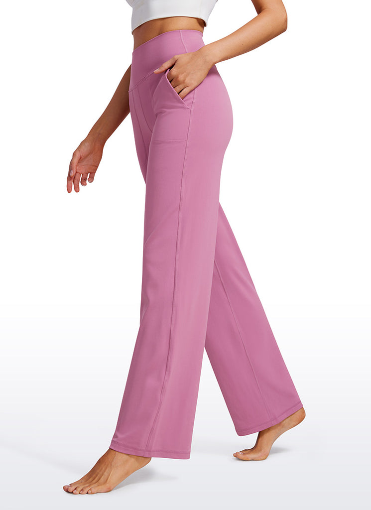 CRZ YOGA Women's Butterluxe High Rise Wide Leg Pants with Pockets 31'' Velvet Dust