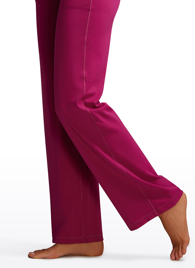 CRZ YOGA Women's Butterluxe High Rise Wide Leg Pants with Pockets 31'' Magenta Purple @model_info:VLA