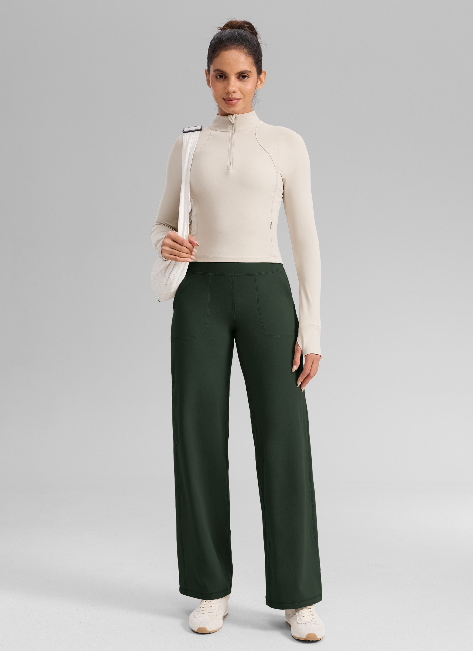 CRZ YOGA Women's Butterlift High Waisted Wide Leg Pants with