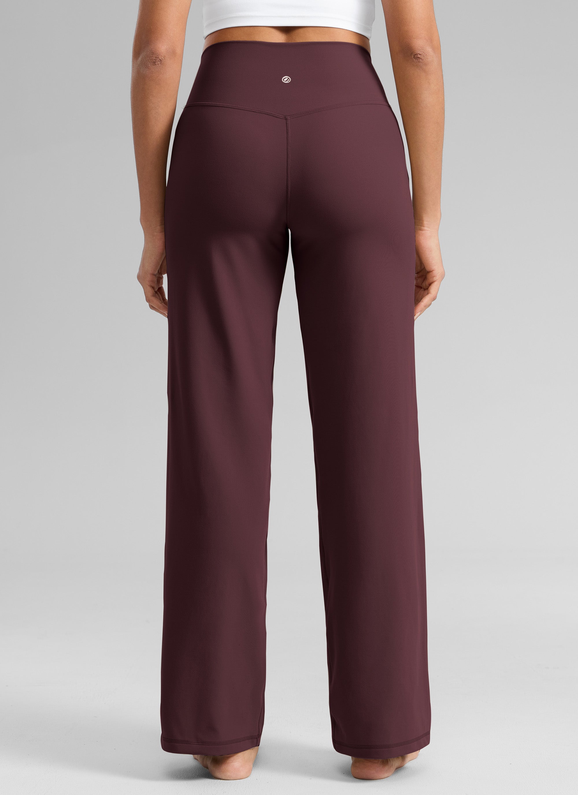 CRZ YOGA Women's Butterlift High Waisted Wide Leg Pants with Pockets Hot Fudge Brown
