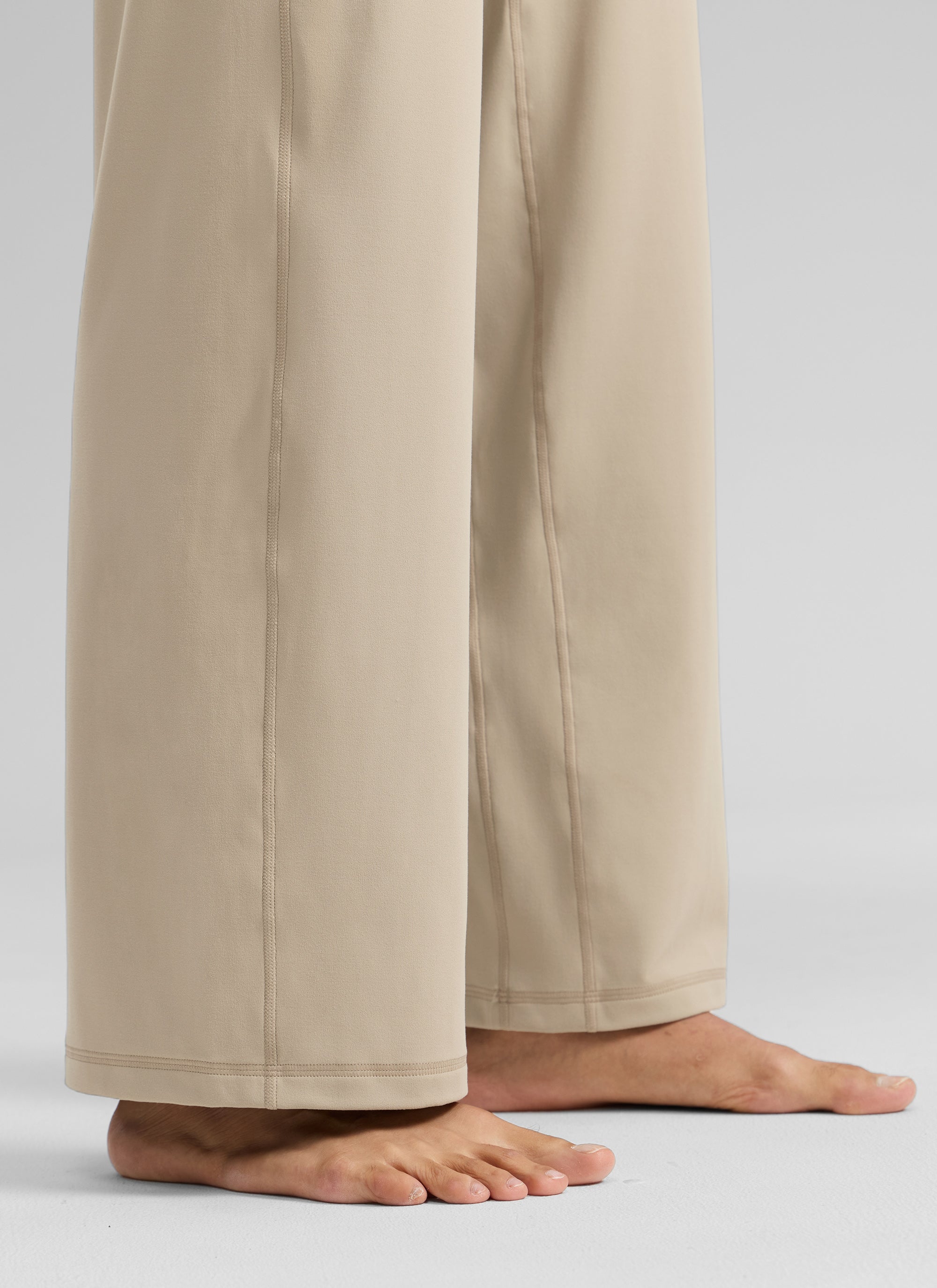 CRZ YOGA Women's Butterlift High Waisted Wide Leg Pants with Pockets Oak @model_info:Dany