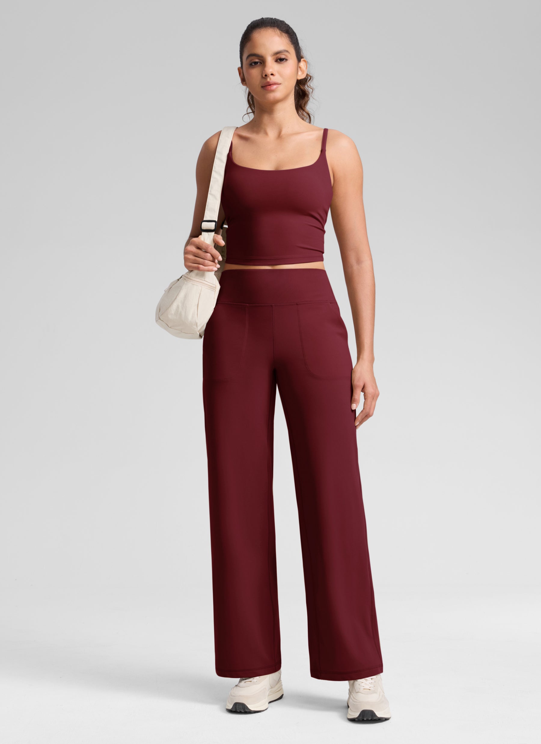 CRZ YOGA Women's Butterlift High Waisted Wide Leg Pants with Pockets 33