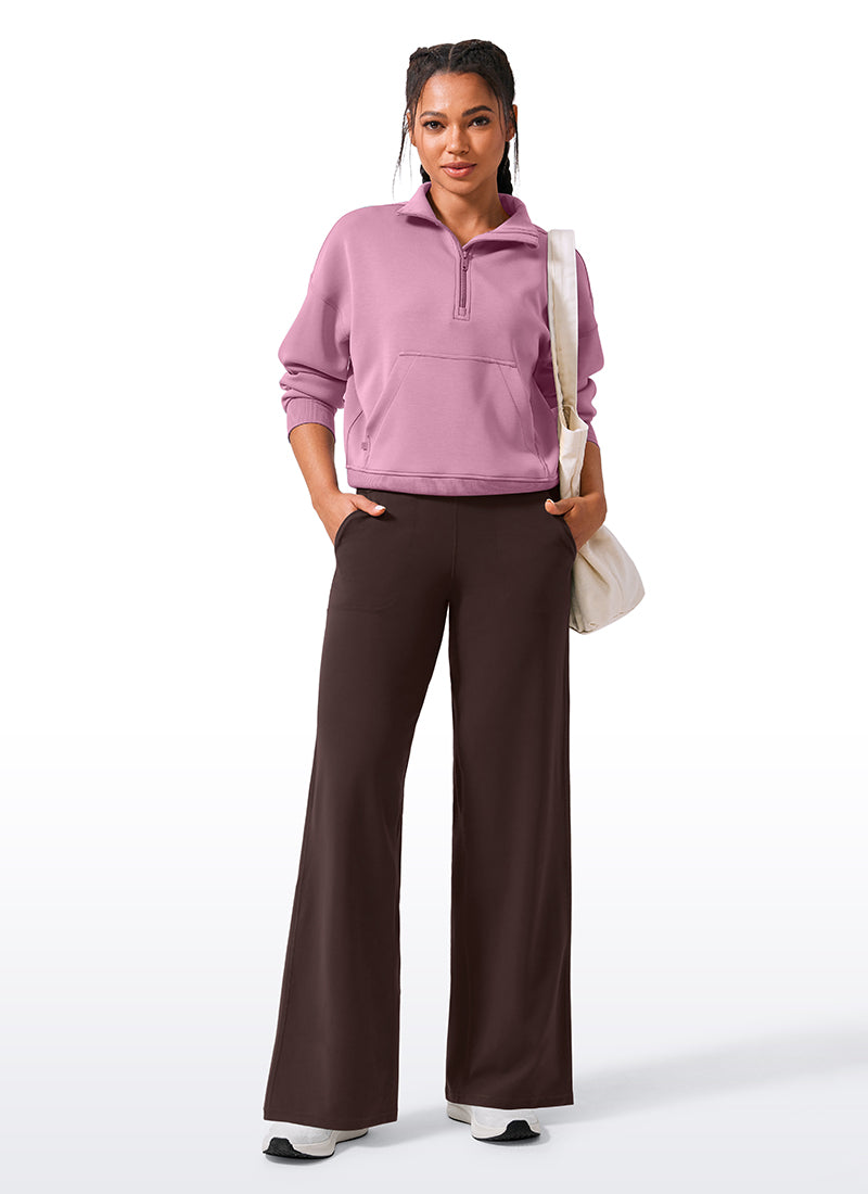 CRZ YOGA Women's Butterlift High Waisted Wide Leg Pants with Pockets 33