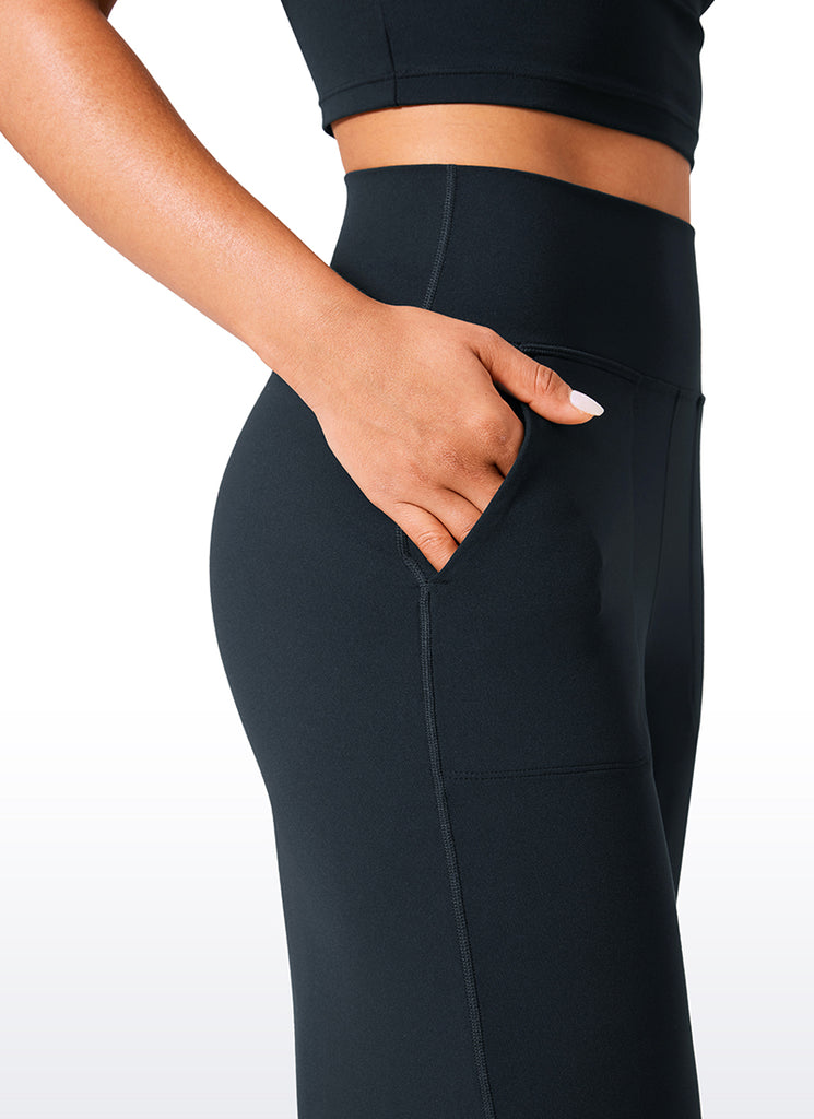 CRZ YOGA Women's Butterlift High Waisted Wide Leg Pants with Pockets 33" Hot Fudge Brown