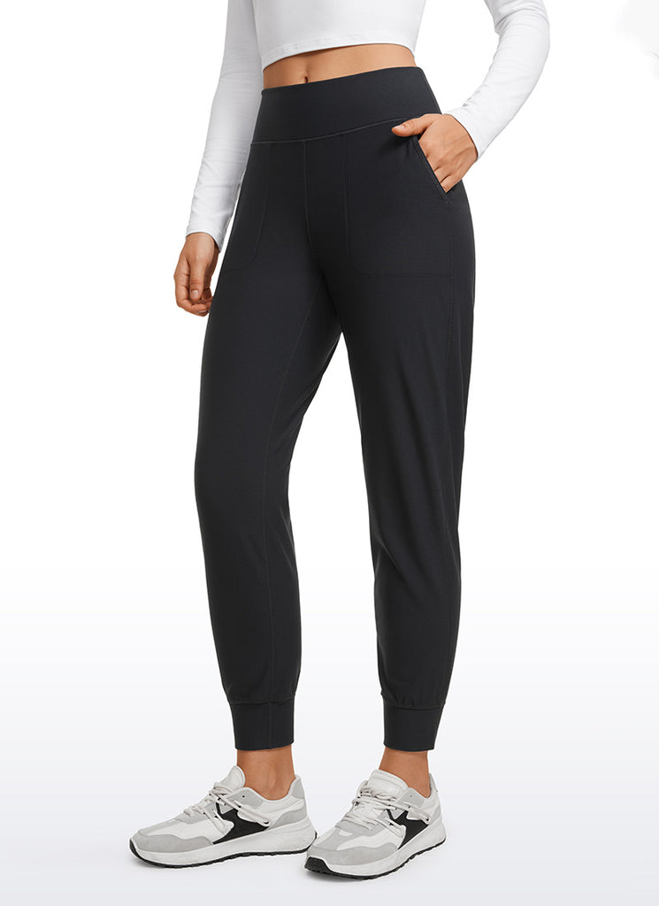 CRZ YOGA Womens Fleece Lined Soft Workout Joggers with Pockets 27.5" Black