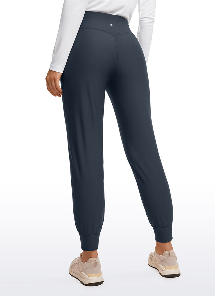 CRZ YOGA Womens Fleece Lined Soft Workout Joggers with Pockets 27.5" True Navy