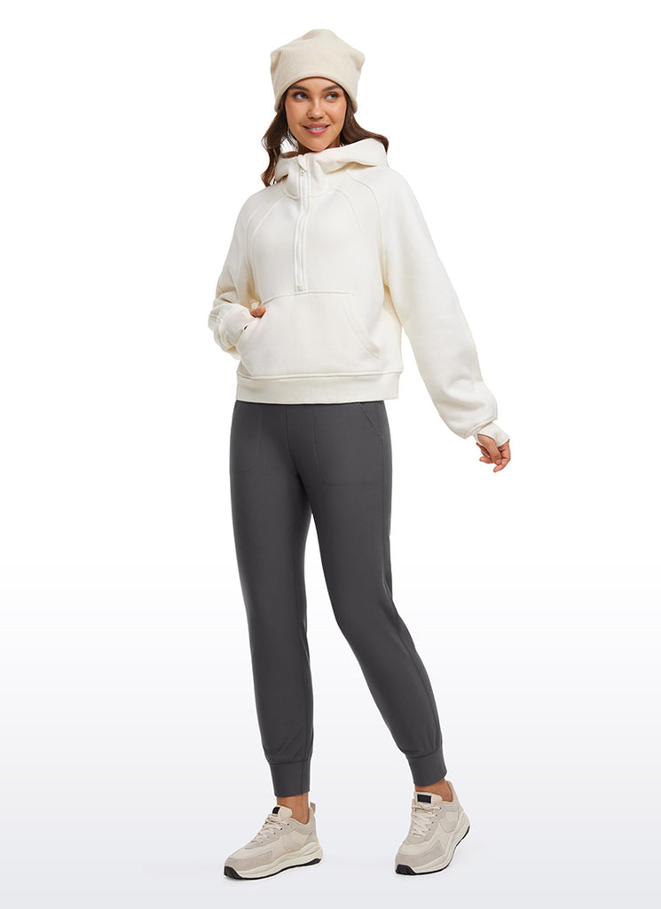 CRZ YOGA Womens Fleece Lined Soft Workout Joggers with Pockets 27.5" Ink Gray