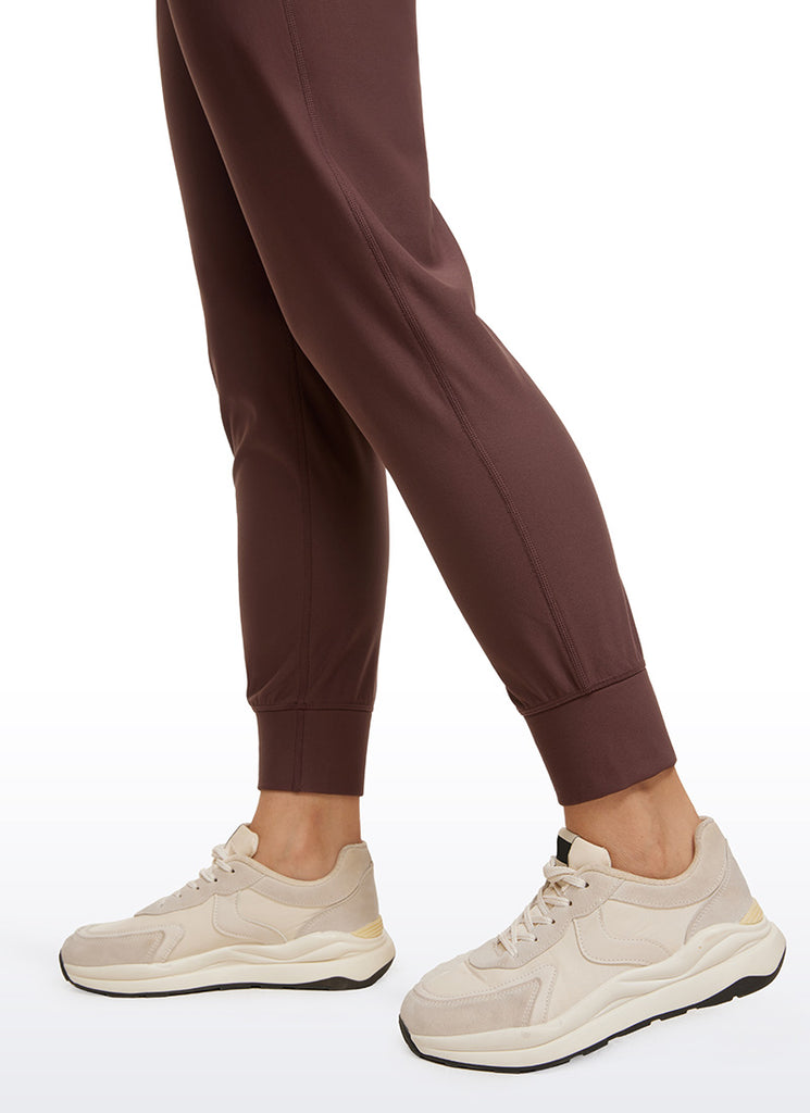 CRZ YOGA Womens Fleece Lined Soft Workout Joggers with Pockets 27.5" Taupe