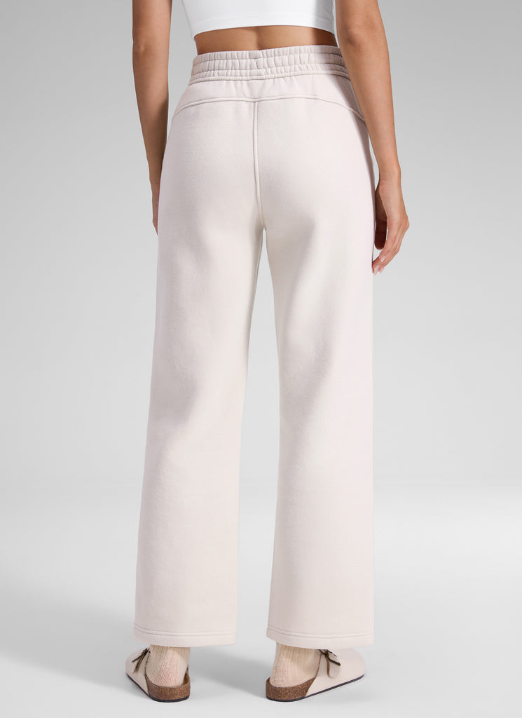 CRZ YOGA Women's Cotton Fleece Lined Casual Straight Leg Pant 28'' Black