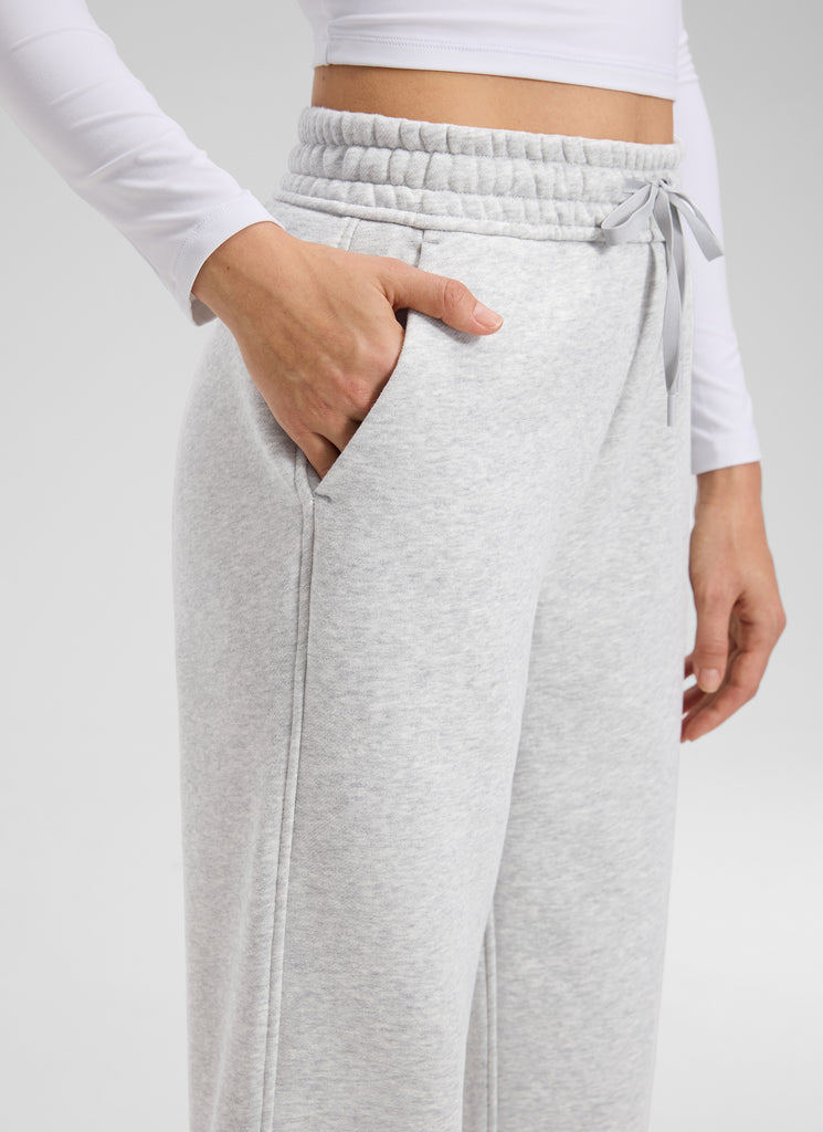 CRZ YOGA Women's Cotton Fleece Lined Casual Straight Leg Pant 32'' Oak