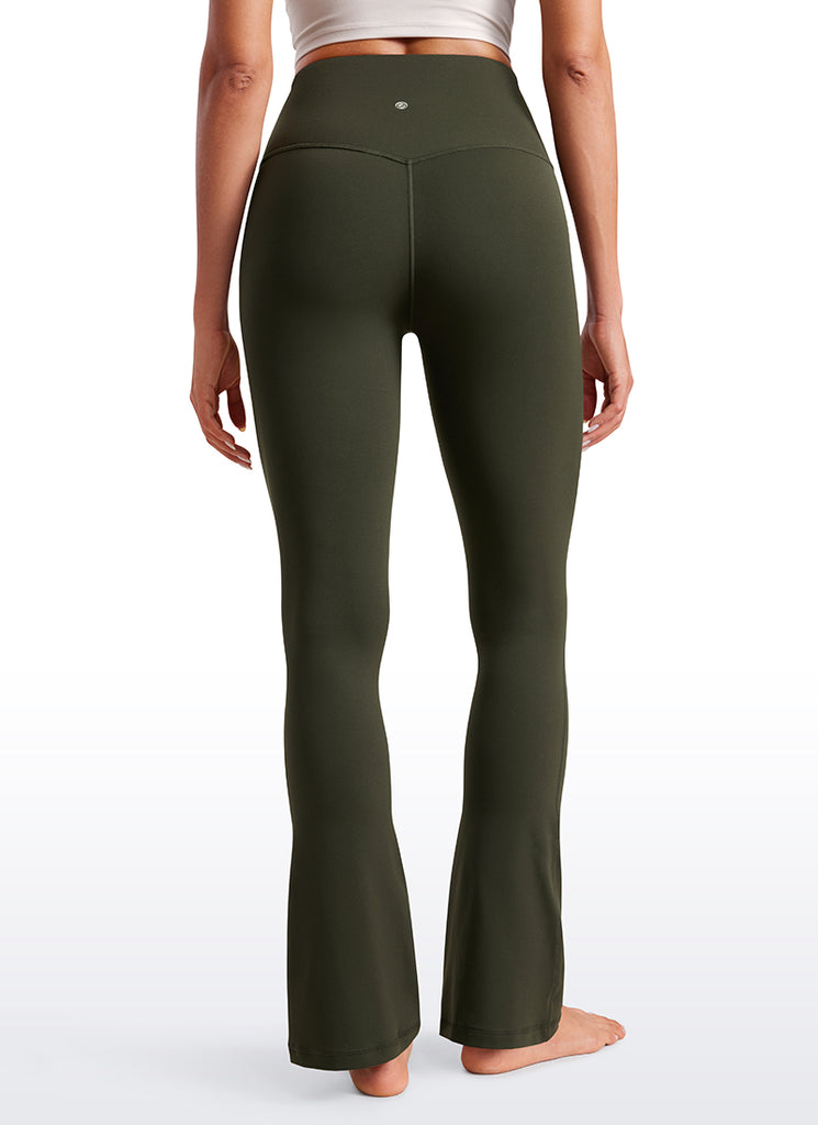 CRZ YOGA Women  Butterluxe High Waist Pockets Mini Flared Leggings 30" True Navy