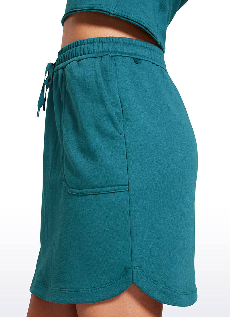 CRZ YOGA Women's High Rise Down the Street Sweat Skirts 17'' Pockets Green Jade