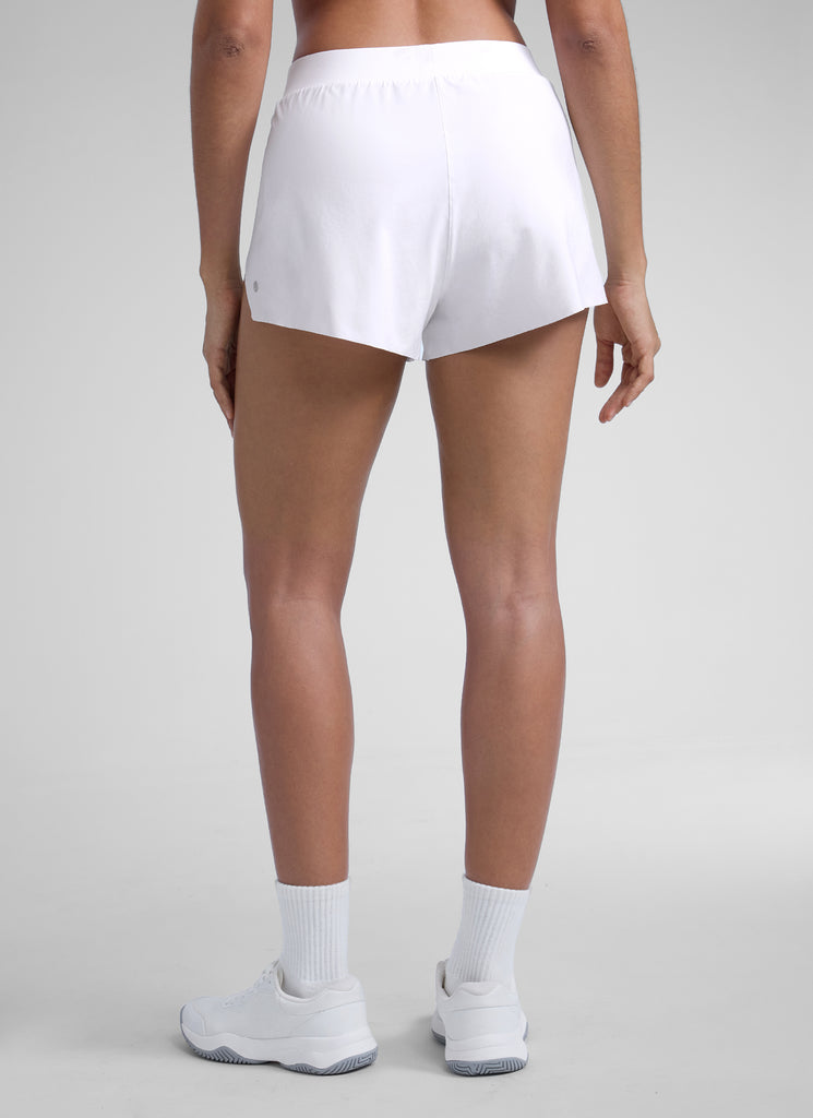 CRZ YOGA Women's Running Feathery-Fit Soft Spilt Short Quick Dry Lined Deep Red