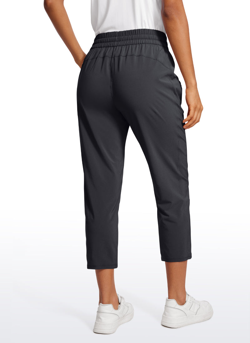 CRZ YOGA Women's Casual Slim Fit Cropped Pants with Pockets 23'' Graphite Grey